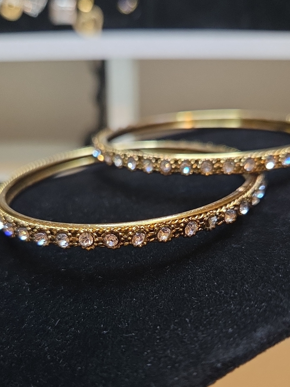 Gold Crystal-Accent Bangle Bracelet - Women's Jewelry